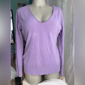 New York & Company Lilac V-Neck Sweater